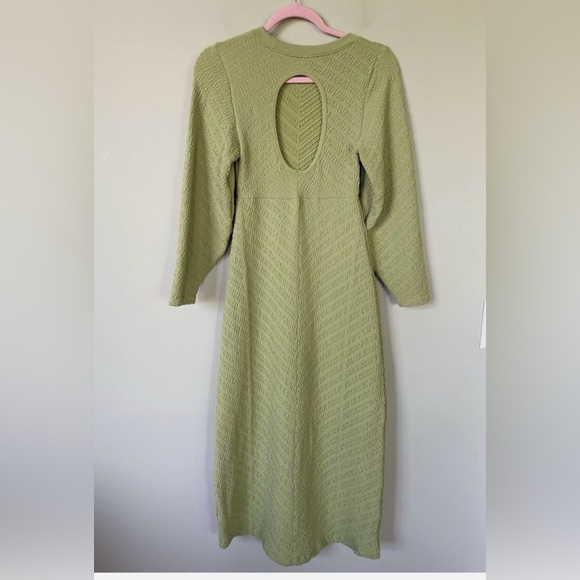 NWOT Free People MIDI Green Sweater Dress - Picture 4 of 11